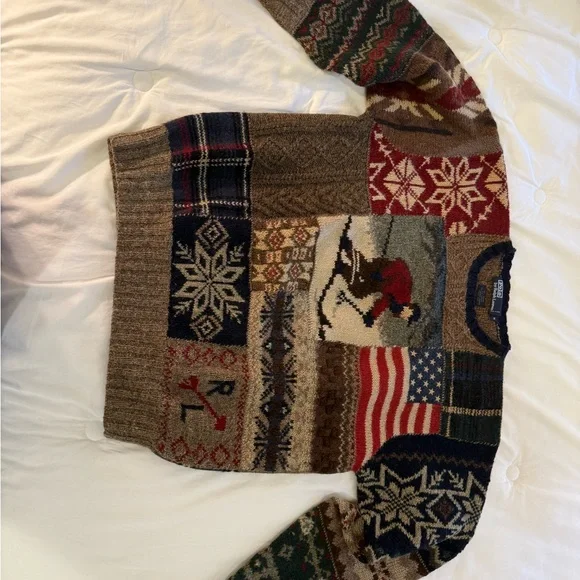 Ralph Lauren Patchwork Crewneck Sweater - Multicolor - Picture 2 of 6